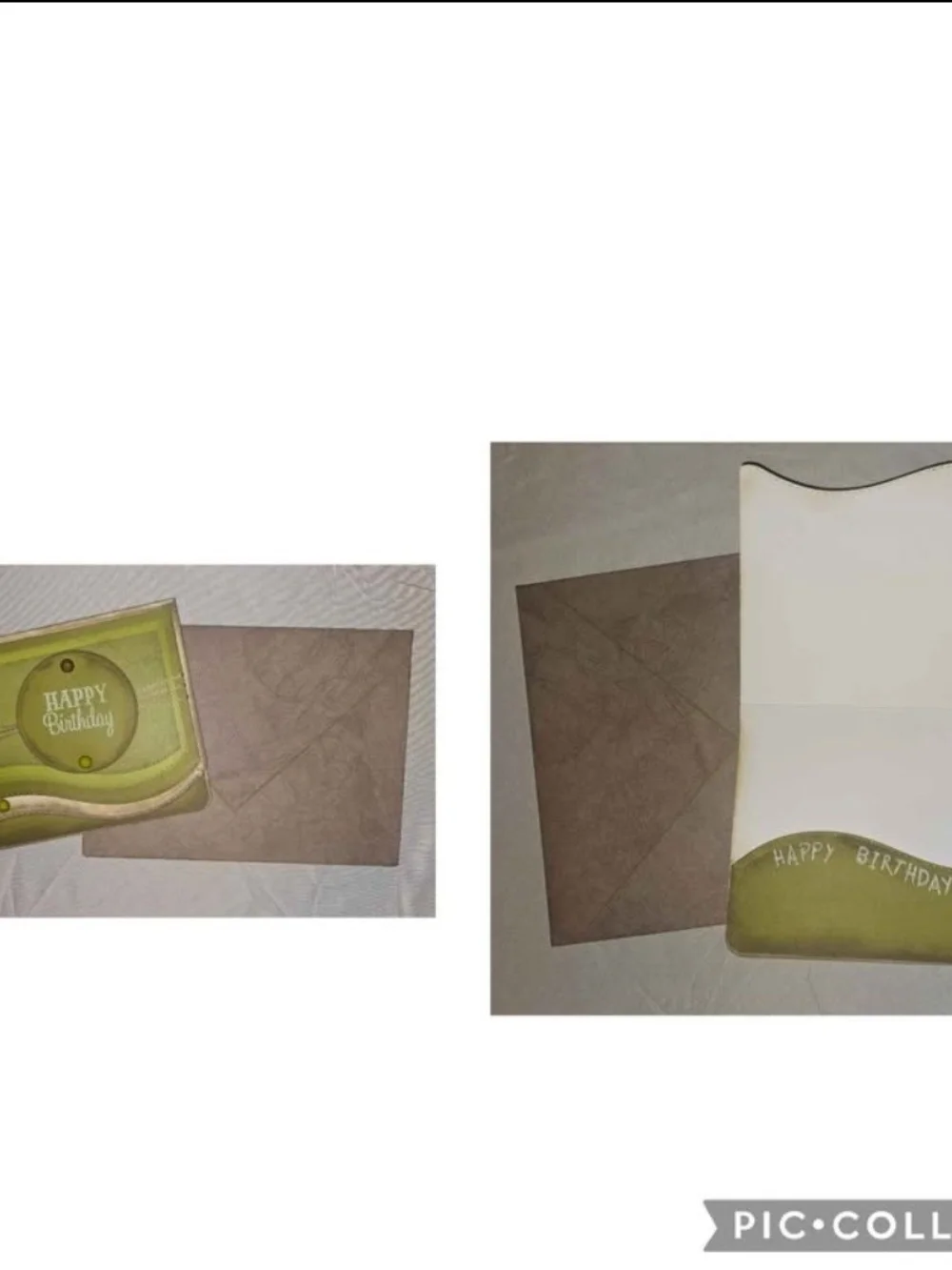 Assorted Happy Birthday Card Set in Green, Blue, Tan